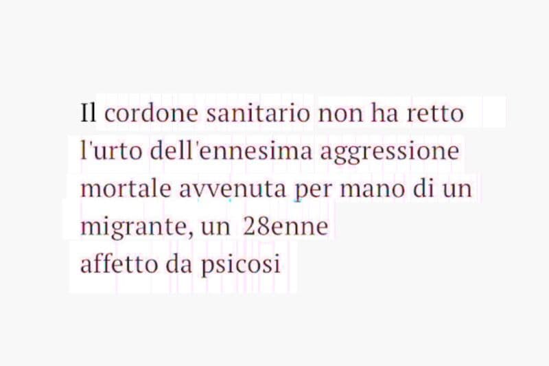 aggressione mortale senza vittime