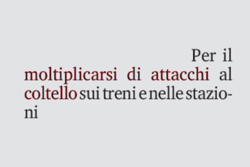 attacchi al coltello quotidiani