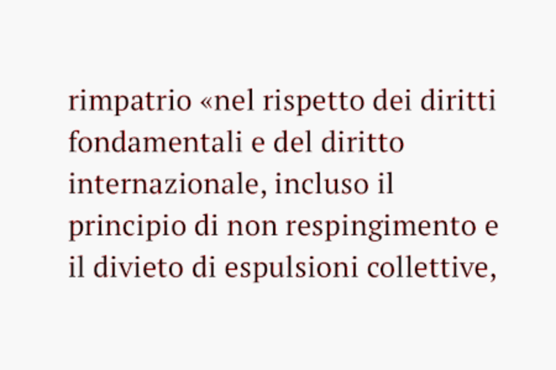 il principio di non respingimento